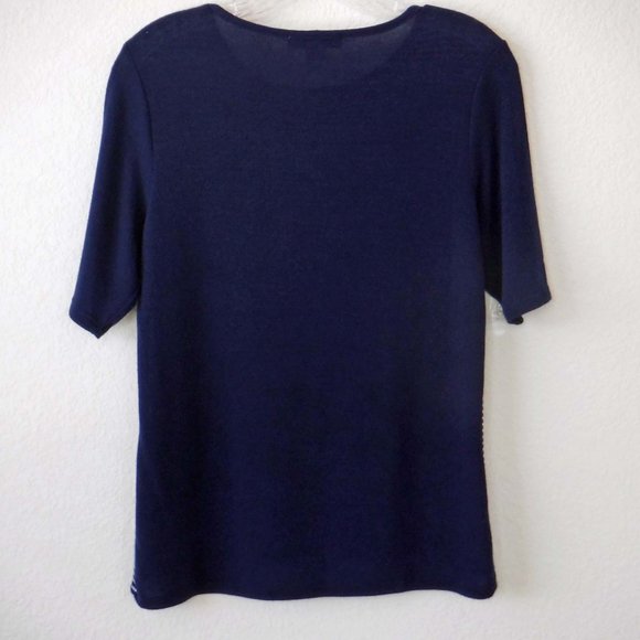 Coldwater Creek Navy & White Tee (Size 4-6) - Picture 2 of 4